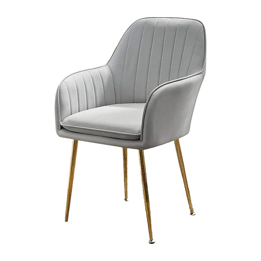 AFLECT Modern Grey Upholstered Chair with Gold Metal Legs