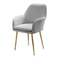 AFLECT Modern Grey Upholstered Chair with Gold Metal Legs
