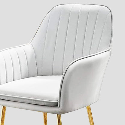AFLECT Modern Grey Upholstered Chair with Gold Metal Legs