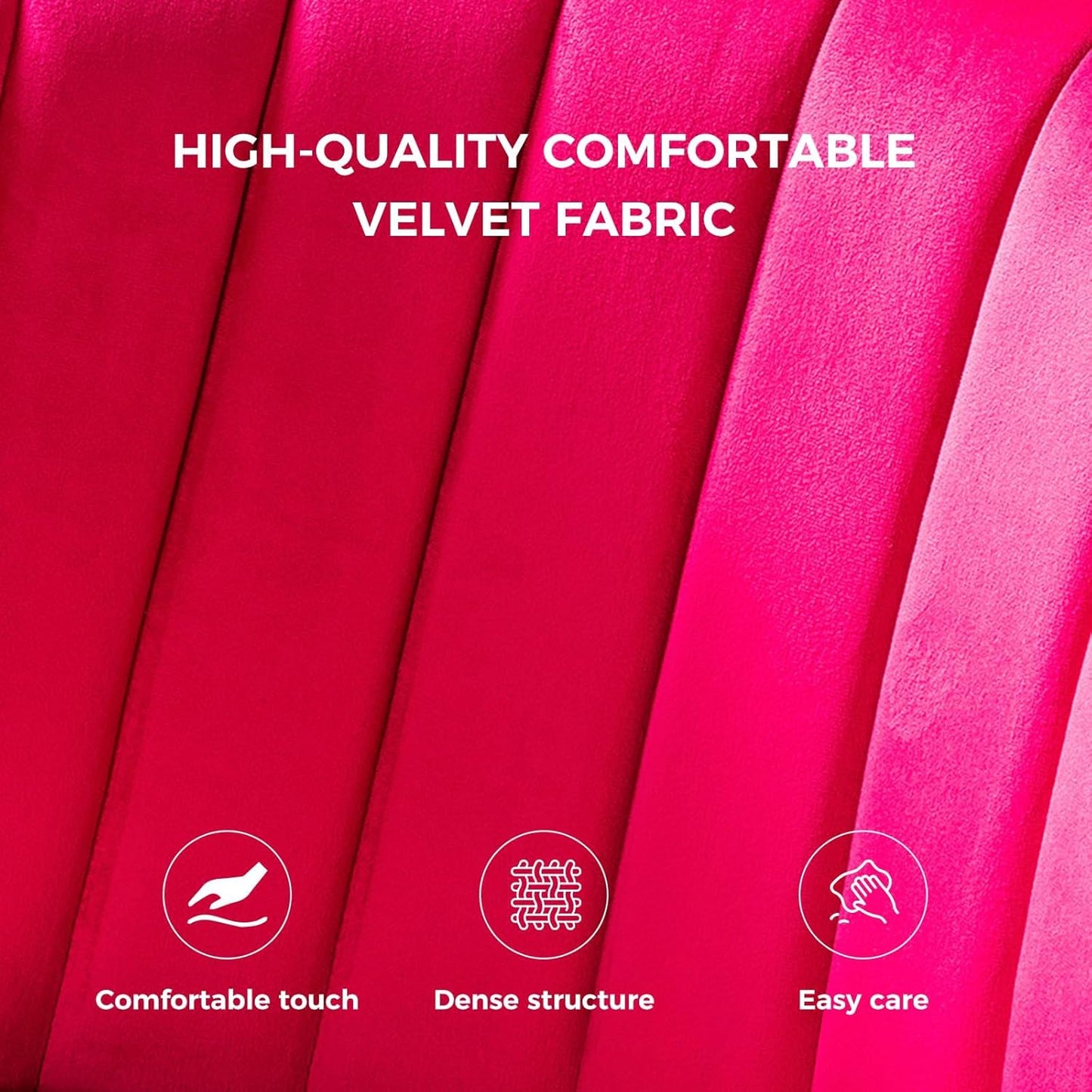 Hot ink Velvet Channel Tufted Dining Chair with Gold Metal Legs (Copy)