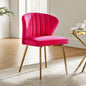 Hot ink Velvet Channel Tufted Dining Chair with Gold Metal Legs (Copy)